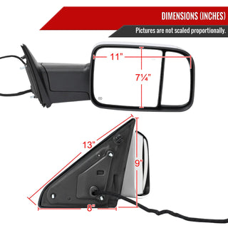 Spec D Passenger Mirror w/ Turn & Puddle Light (RIGHT): Ram 2500 / 3500 (19-26) - Chrome