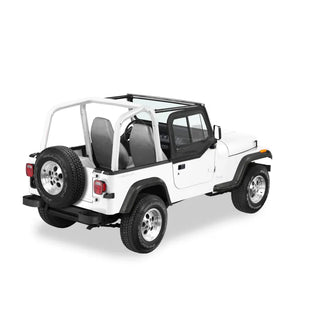 Bestop Upper Door Sliders (Black Denim Dual Sliding Window): Jeep Wrangler 97-06 4.0L/2.5L