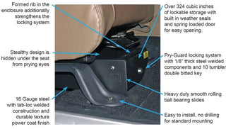Tuffy Underseat Drawer Keyed Lock (PASSENGER): Jeep Wrangler JK 2007-2018