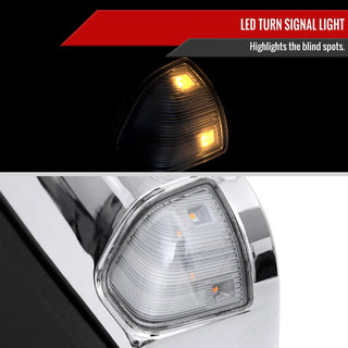 Spec D Manual-Fold Driver Mirror w/ Turn & Puddle Light (LEFT): Ram 2500 / 3500 (19-26) - Chrome