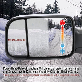 Spec D Manual-Fold Driver Mirror w/ Turn & Puddle Light (LEFT): Ram 2500 / 3500 (19-26) - Chrome