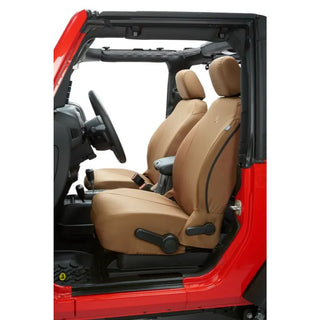 Bestop Front Seat Covers Tan: Jeep Gladiator/Wrangler 18-26 6.4L/3.6L/3.0L EcoDiesel/2.0L