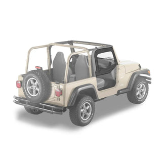 Bestop Upper Fabric Half Doors Black Denim: Jeep Wrangler 97-06 4.0L/2.5L