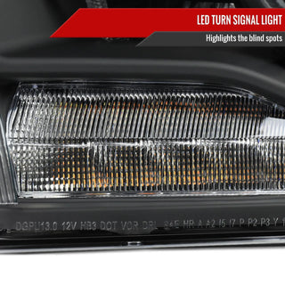 Spec D Projector Halo Headlights w/ LED Bar (Black): Ram 2013 - 2018