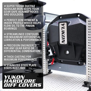Yukon Gear & Axle Hardcore Nodular Iron Rear Diff Cover: Fits Dodge / Ram (94-19) - Black