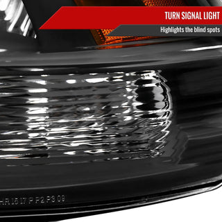 Spec D OEM Style Quad Headlights w/ LED Bar (Black): Dodge Ram 2009 - 2018