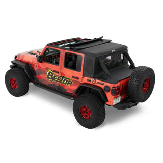 Bestop Halftop Soft Top Premium Black Twill: Jeep Wrangler 18-23 6.4L/3.6L/3.0L EcoDiesel/2.0L
