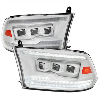 Spec D LED Projector Headlights (White w/ Sequential Signal): Dodge Ram 2009 - 2018