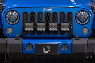 Diode Dynamics SS5 Pro LED CrossLink Grille Lightbar Kit White Combo (FRONT): Jeep Wrangler JK 2007-2018