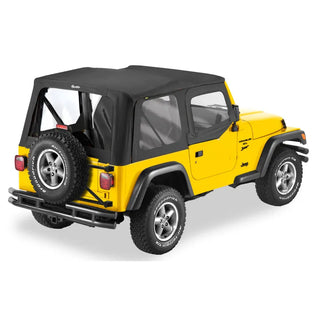 Bestop Replace-A-Top Upper Door Skins (FRONT Blk Diamond Clear): Jeep Wrangler 03-06 4.0L I6