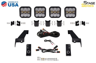 Diode Dynamics SS5 4-Pod CrossLink Grille Lightbar Kit Pro Yellow (F&R): Jeep Wrangler JL 2018-26 / Gladiator JT 2020-24
