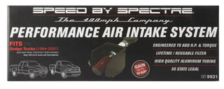 Spectre Polished Air Intake Kit w/Red Filter (F&R): Dodge Ram 5.2L / 5.9L 1994-2001