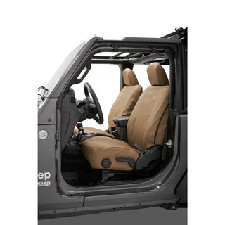 Bestop Front Seat Covers Tan: Jeep Wrangler 18-26 3.6L/3.0L EcoDiesel/2.0L