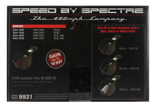 Spectre Polished Air Intake Kit w/Red Filter (F&R): Dodge Ram 5.2L / 5.9L 1994-2001
