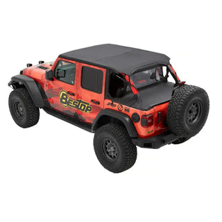 Bestop Safari Cable Bikini Top: Jeep Wrangler 18-23 6.4L/3.6L/3.0L EcoDiesel/2.0L