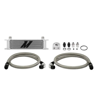 Mishimoto 10 Row Oil Cooler Non-Thermostatic: UNIVERSAL Silver