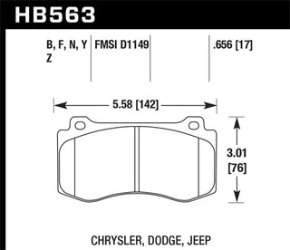 Hawk HPS 5.0 Front Brake Pads: 300 / Charger / Challenger / Magnum 6.1L SRT8 / 6.4L 392 2006 - 2023