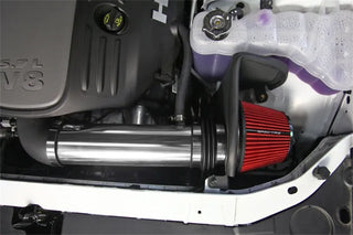 Spectre Polished Air Intake Kit w/Red Filter (FRONT): Fits Chrysler/Dodge 2011-2023 5.7L