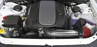 Spectre Polished Air Intake Kit w/Red Filter (FRONT): Fits Chrysler/Dodge 2011-2023 5.7L
