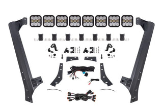 Diode Dynamics SS5 Pro CrossLink Windshield Lightbar Kit White Combo (FRONT): Jeep Wrangler JK 2007-2018