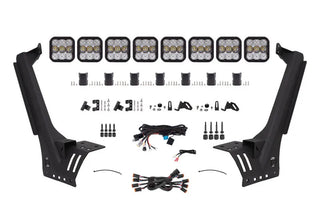 Diode Dynamics SS5 Pro CrossLink Windshield Lightbar Kit White (FRONT): Jeep Wrangler JL 2018-26 / Gladiator JT 20-24
