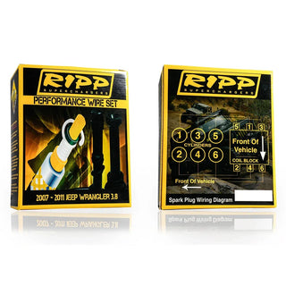 RIPP Performance Spark Plug Wires: Fits Most Jeep Wrangler Models (2007-2018) - Black/Orange