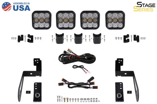 Diode Dynamics SS5 Sport CrossLink Grille Lightbar Kit Yellow Combo (FRONT): Jeep Wrangler JK 2007-2018