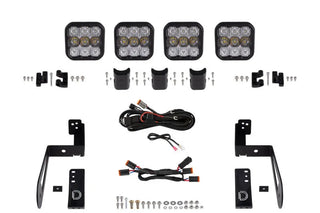 Diode Dynamics SS5 Sport CrossLink Grille Lightbar Kit White Combo (FRONT): Jeep Wrangler JK 2007-2018