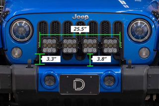 Diode Dynamics SS5 Sport CrossLink Grille Lightbar Kit White Combo (FRONT): Jeep Wrangler JK 2007-2018
