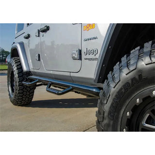 N-Fab Wheel To Wheel Nerf Steps Gloss Black (F&R): Jeep Wrangler 18-26 6.4L/3.6L/3.0L EcoDiesel/2.0L