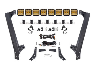 Diode Dynamics SS5 Sport CrossLink Windshield Lightbar Kit Yellow Combo (FRONT): Jeep Wrangler JK 2007-2018