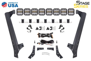 Diode Dynamics SS5 Sport CrossLink Windshield Lightbar Kit Yellow Combo (FRONT): Jeep Wrangler JK 2007-2018