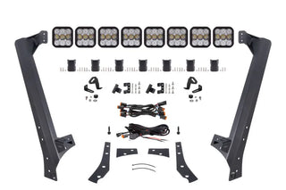 Diode Dynamics SS5 Sport CrossLink Windshield Lightbar Kit White Combo: Jeep Wrangler JK 2007-2018 (FRONT)