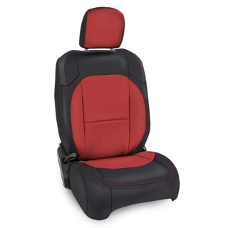 PRP Seats Front Seat Covers Molle Back (FRONT): Jeep Wrangler JL 2018-2024 2.0L/3.6L/3.0L EcoDiesel Black/Red