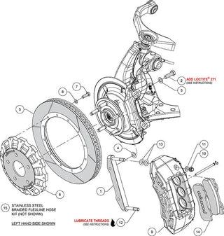 Wilwood TX6R Front Big Brake Kit Slotted Red Calipers (FRONT): RAM 1500 2013-2018 2WD