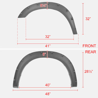 Spec D Riveted Style Fender Flares (Texture Black, 4pc): Ram 2500 & 3500 2019 - 2024