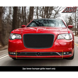 APS Black Stainless Lower Mesh Grille (WITH Adaptive Cruise Control): Chrysler 300 2015 - 2024