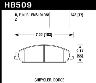 Hawk Ceramic Front Brake Pads: 300 / Charger / Challenger / Magnum 2005 - 2023 (V6 & 5.7L Hemi)