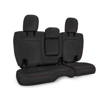 PRP Seats Rear Bench Cover Leather Interior (REAR): Jeep Wrangler JLU 2018-2026 Black/Red Stitching