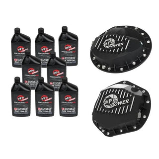aFe Power Front & Rear Diff Guard Package w/ Oil: Fits Most Dodge/Ram 6.7L Diesel/5.9L Diesel (03-13)