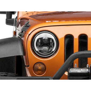 Raxiom 6-LED Headlights Partial Halo Black Housing: Jeep Wrangler TJ/JK 1997-2018 2.5L/4.0L