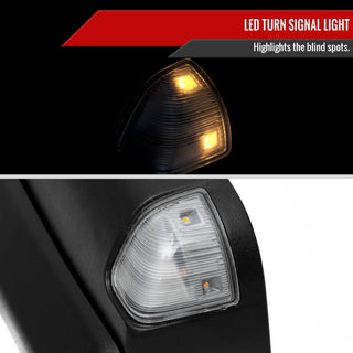 Spec D Driver Mirror w/ Turn & Puddle Light (MANUAL-FOLD, BLACK): Ram 2500 / 3500 (19-26)
