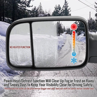 Spec D Driver Mirror w/ Turn & Puddle Light (MANUAL-FOLD, BLACK): Ram 2500 / 3500 (19-26)