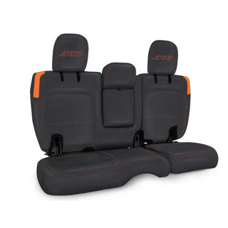 PRP Seats Rear Bench Covers 4 Door with Armrest (REAR): Jeep Wrangler JL 2018-2026 2.0L/3.6L/3.0L/6.4L - Black/Orange