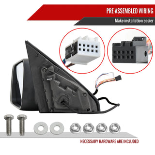 Spec D Driver Mirror w/ Turn Signal Light & Puddle Light (Auto-Fold, Chrome): Ram 1500 2019 - 2024
