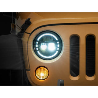 Raxiom Axial 7-In LED Headlights w/ DRL Black Housing: Jeep Wrangler TJ/JK 1997-2018 2.5L/4.0L