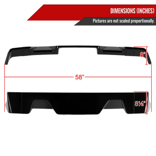 Spec D Rear Cab Spoiler (Glossy Black, 3pc): Ram 1500 2013 - 2018