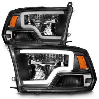 ANZO Full LED Square Projector Headlights (Chrome/Black Amber): Dodge Ram 1500 2009 - 2018