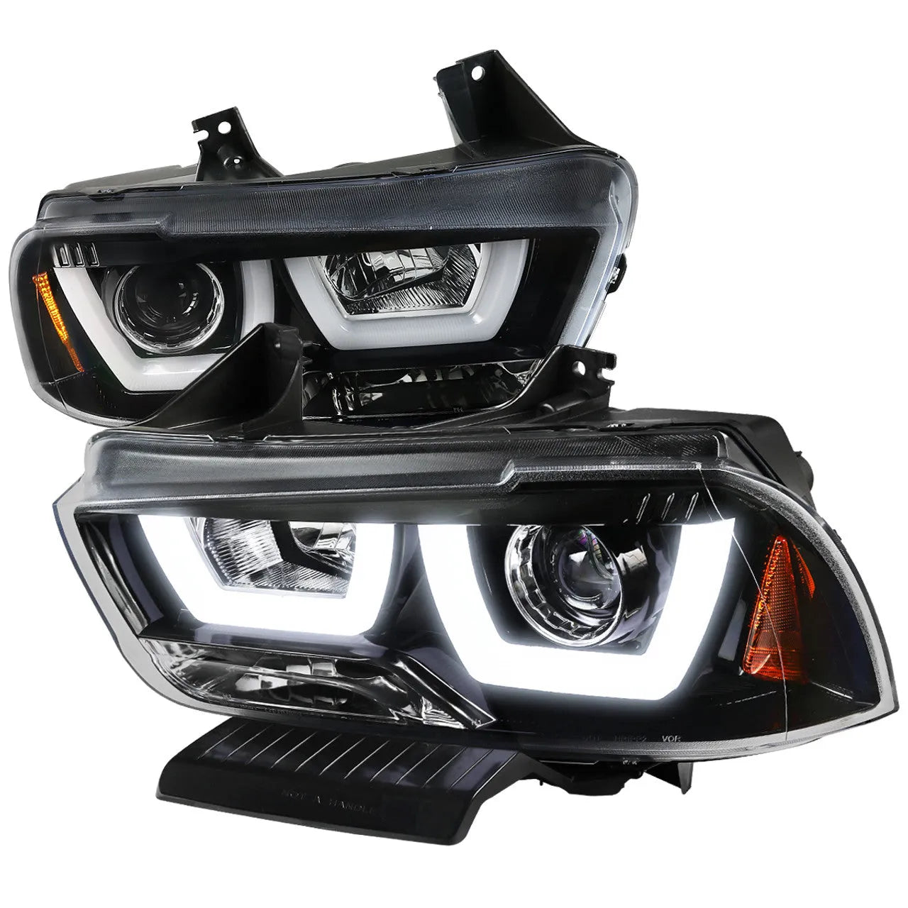 Spec-D 2LHP-CHG11BK-TM - Black LED DRL Bar Halo Projector Headlights Spec-D 2LHP-CHG11BK-TM - Black LED DRL Bar Halo Projector Headlights