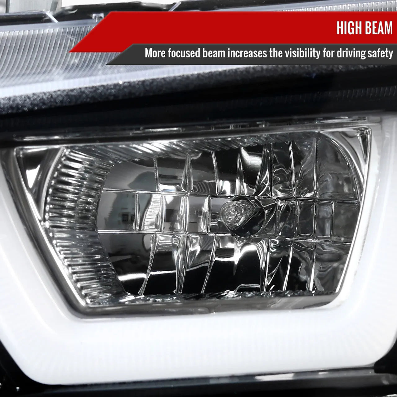 Spec-D 2LHP-CHG11BK-TM - Black LED DRL Bar Halo Projector Headlights Spec-D 2LHP-CHG11BK-TM - Black LED DRL Bar Halo Projector Headlights